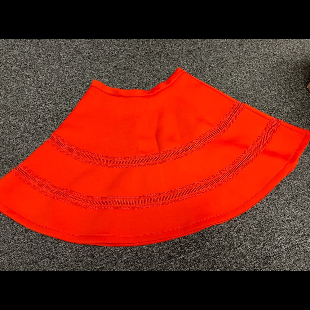 Carven bright Orange skirt with beautiful detailing